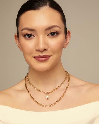 Uno de 50 Paperclip Link Chain Necklace, 34"