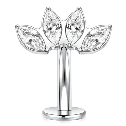 G23 Titanium Belly Jewelry 14G Flat Bottom Floating Belly Button Rings Curved Belly Barbell Navel Ring Belly Piercing 8/10/12/14mm Navel Rings Belly Piercings Jewelry for Women - color: Style4:Silver,4 Horse Eye CZ