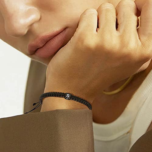 Initial Bracelets for Women Teen Girls Handmade Rope Braided Bracelet for Men Jewelry Birthday Graduation Mother's Day Gifts for Mom Wife Girlfriend Her Friends - style: I