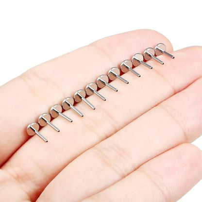F136 Titanium 20/18/16G Threaded/Threadless Flat Earring Back Converter Kit Nose Lip Rings Medusa Labret Flatback Posts Cartilage Helix Conch Tragus Stud Piercing Jewelry Bar for Women Men - color: Threadless, size: 20g, 1/4in