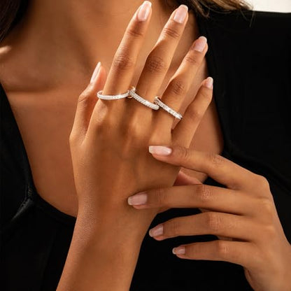 Silver Plated Stackable Rings for Women Stack Rings Set