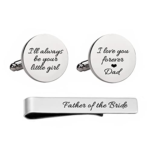 Kooer Personalized Men's Wedding Cufflinks, Custom Father Of The Bride Cuff Links Jewelry Gift For Men Him Groom Groomsman - style: Custom listing - any text or photo
