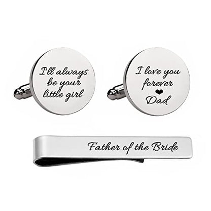 Kooer Personalized Men's Wedding Cufflinks, Custom Father Of The Bride Cuff Links Jewelry Gift For Men Him Groom Groomsman - style: Custom listing - any text or photo