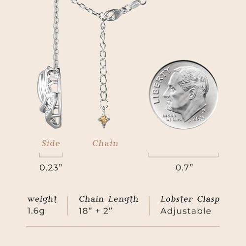 ARINZA Moissanite Necklace for Women, 1 Ct 925 Sterling Silver Dancing Stone Pendant, 18+2 Inch Chain, Valentine’s Day Christmas Gift for Her, Wife, Mom, Anniversary, Birthday - color: 9 Rose.