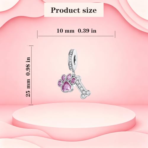 925 Sterling Silver Charms Pendants Mom Heart Dog koi fish Sea Turtle Football Charms for bracelet Pendants Beads Mom Sister Wife Family, Friends, Birthday gifts - style: Claw print Bone Pendant