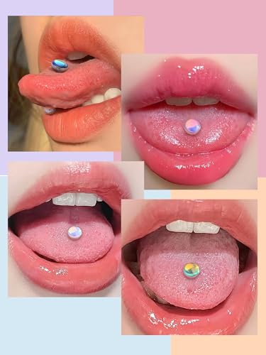 Aumeo 5PCS 14G Tongue Rings - Surgical Steel Tongue Piercing Barbell Jewelry for Men and Women - size: Bar Length: 12mm