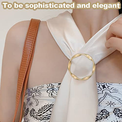 18Pcs Shirt Ties Clips for Women Silk Scarf Ring Clip T-Shirt Buckle Ring Clip Metal Round Circle Clip Clothes Clip - color: 6-colors