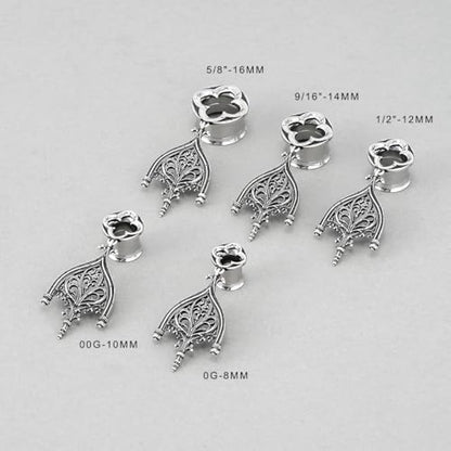 COOEAR Double Flared Ear Tunnels, Flesh Gauges for Ears, Screw Back Plugs Earrings Piercing Expander. - color: S8793G, size: 0g(8mm)