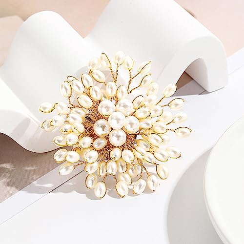 HETICA Animal Brooch for Women, Funny and Cute Flower Brooch Safety Pins Clothing Backpack Hat Decoration Enamel Pins Fashion Women Brooches and Pins Jewelry - style: Pearl Flower
