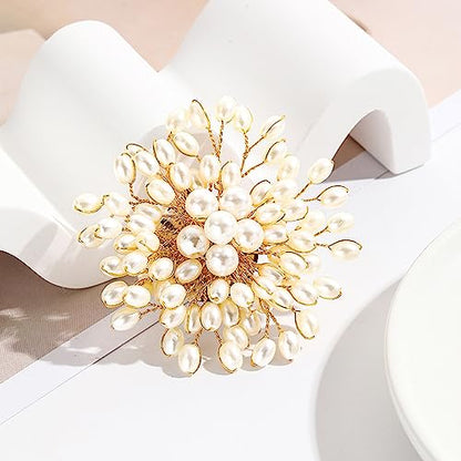 HETICA Animal Brooch for Women, Funny and Cute Flower Brooch Safety Pins Clothing Backpack Hat Decoration Enamel Pins Fashion Women Brooches and Pins Jewelry - style: Pearl Flower
