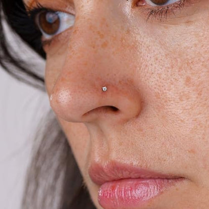 316 Stainless Steel 20G Nose Rings for Women L Shaped Nose Studs Cork Screw | 6/9/10Pcs Nostril Piercing Jewelry, 1.5/2/3mm, 5A CZ Stones , 14K Gold Plated/Silver/Black/Rose Gold Plated