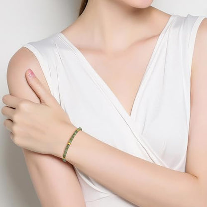JoycuFF Gifts for Women Inspirational Gifts for Teen Healing Natural Stone Bracelets for Women Friends Sister - style: Life is tough-Jade Nephrite