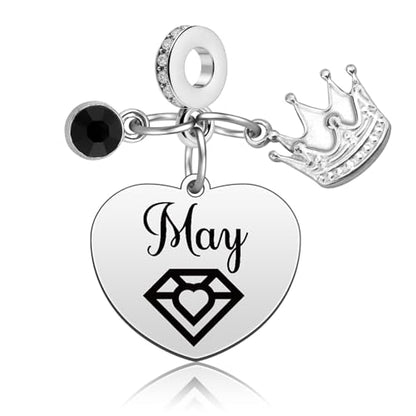 Birthday Gifts for Women Birthstone Charms for Bracelets Necklaces Jewelry Gift for Mom Wife Daughter Granddaughter Niece Sister Girlfriend - color: May