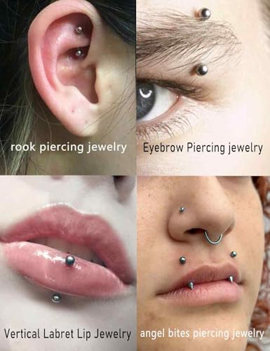 Gidemen 10pcs Eyebrow Piercing Jewelry Surgical Steel Vertical Labret Lip Jewelry Curved Barbell Tiny Eyebrow Rings Ear Rook Navel Small Belly Button Ring for Women Men 16g 6mm 8mm 10mm 12mm 14mm
