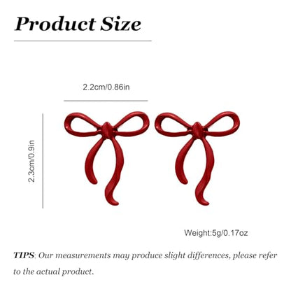 Bow Earrings Red Earrings for Women Dangle Cute Earrings Red Stuff Jewelry Outfits Accessories Gifts for Girls - color: A9:red bow earrings