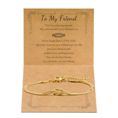 Matching Bracelets for Couples Love Knot Bracelet Pinky Promise Soulmate Relationship Friendship Bracelets Forever Infinity Jewelry Gifts for Women Her Him - style: FRIEND-G
