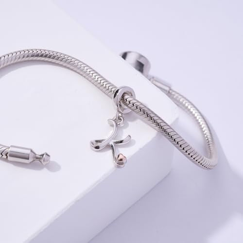 Letter Charms for Pandora Bracelets 925 Sterling Silver Alphabet Initial Charms Bead Jewelry Gift for Women - style: Initial K