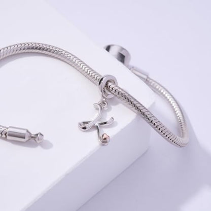 Letter Charms for Pandora Bracelets 925 Sterling Silver Alphabet Initial Charms Bead Jewelry Gift for Women - style: Initial K