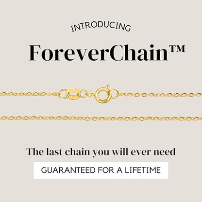 KISPER Dainty Gold Cable Chain Necklace Women 24K Plated Stainless Steel | 1.5mm, 14-30 in, non-tarnish, waterproof, hypoallergenic, nickel-free, spring ring clasp