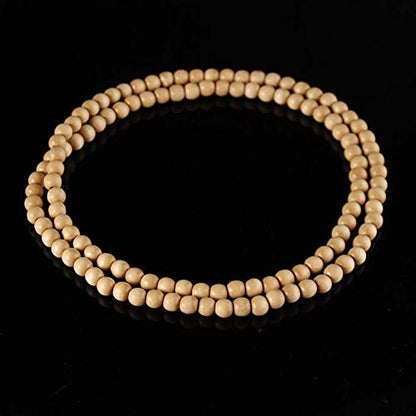 COLORFUL BLING 8MM Natural Wood Bead Necklace Africa Wooden Chain Statement Unisex Chunky Strand Necklaces Hip Hop Jewelry - color: light