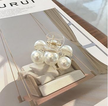 Small Hair Clips Three Pearl Hair Clip for Women Hair Claws Hairpin Small Hairpins Cute Hair Claws for Half Hair Acrylic Hair Claw Clips Mini Hair Clips Cute Clips Fashion Hair Accessories 1PCS - color: Three Pearl