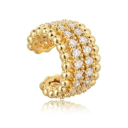BENEIGE Ear Cuff Non Piercing 14K Gold Plated Ear Cuff Earrings for Women Clip On Cartilage Earring Jewelry for Women - style: A Double Beaded