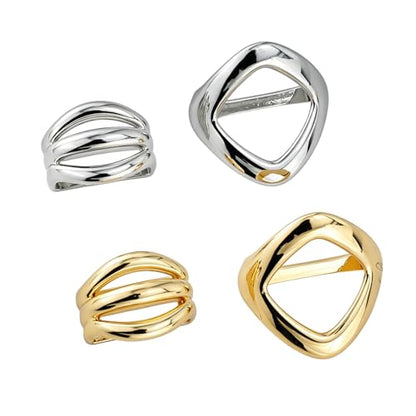 Metal Scarf Rings Clips, Bandana Buckles for Women - style: Antique