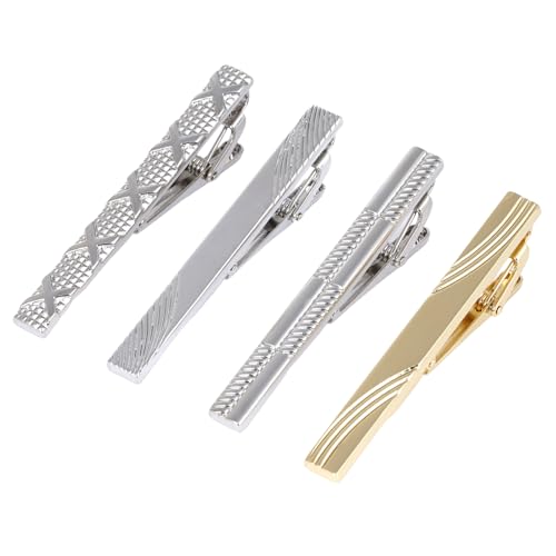 4 Pcs Stainless Steel Tie Clips for Men Classic Tie Bar Clip for Formal Business Wedding Party Fathers Day Gift - style: Class2