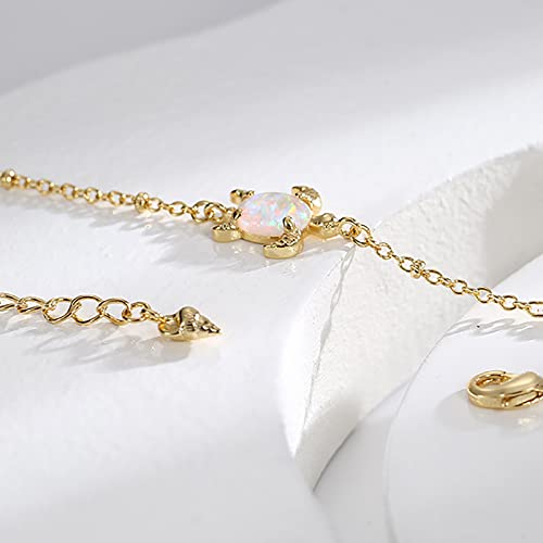 Lit Wall Gold Anklets for Women 18K Gold Plated Adjustable Summer Simple Foot Jewelry Ankle Bracelet for Women - style: Turtle