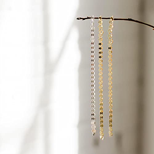 CHESKY 14K Gold Plated Silver Dainty Satellite Choker Necklace for Women | Layered Beaded Chain Necklace, Thin Choker Jewelry, Dainty Gold necklace, Minimalist Trendy Jewelry, Daily Gift for Women - style: Disc-Gold