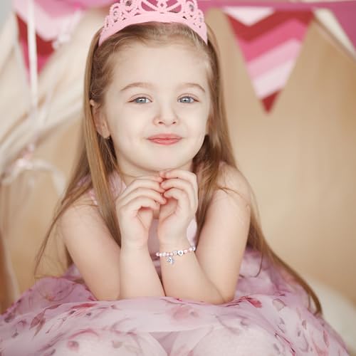Hidepoo Gifts for Kids Girls - Unicorn Bracelets for Girls Kids, CZ Initial Unicorns Bracelet Adjustable Heart Initial Unicorn Bracelets Jewelry Birthday Gifts for Girl - style: V