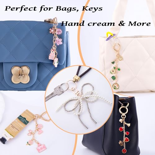 Wurosi 325PCS Charms Lip Gloss Keychain Making Kit, DIY Bag Charm Kit | Included 20 Keychain Clips 25 Extender Chain 118 Charms Jewelry Plier, Keychain Making Supplies for Jewelry Making,Xmas Gifts - color: 325 Pcs Gold Keychain Kits