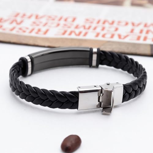 Let Them Infinity Leather Bracelet, Self Worth Motivation Bracelet Stainless Steel Black Braided Leather Bangle Bracelets Handmade Engraved Inspirational Friendship Jewelry Gift for Men - style: Style B