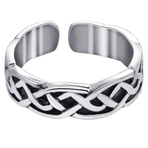 Gem Avenue 925 Sterling Silver Toe Rings Collections – Beach, Celtic, Heart, Dolphin, Flower & More Designs for Women – Elegant Adjustable Summer Jewelry - style: Style 10