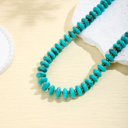 Acrylic Beaded Necklace for Women,Beach Strand Jewelry Gifts | Statement Necklace,Cute Trendy Handmade Jewelry for Women,Chunky Beaded Necklace,Resin Beads Choker - color: Turquoise