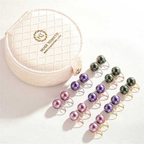 HUGE TOMATO 925 Sterling Silver Simulated Shell Pearl Earrings for Women Trendy, Big Pearl Drop Earrings Leverback Stud,18K Gold Plated Large Pearl Hoop Dangle Hypoallergenic Jewelry 14mm - color: Opal-12mm