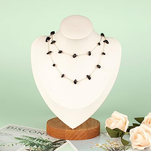 KYUNHOO Black Natural Stone Jewelry Chains Bulk Gold Plated Craft Chain | 16.4 Feet Irregular Stones Chains for Jewelry Making Brass Gold Chain for Necklace Bracelet DIY - color: Natural Stone-Black