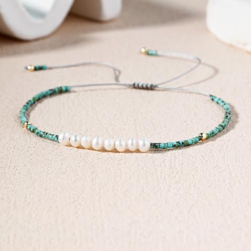 KELITCH Womens Pearl Bracelets Friendship Bracelet Handmade Miyuki Beads Charm Bracelet Holiday Gift - color: B4