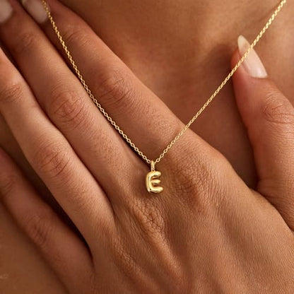 Initial Necklaces For Women, Dainty Gold Bubble Initial Necklace 14K Gold Plated Letter For Women Trendy Cute Name Custom Necklace Non Tarnish Personalized Necklaces Waterproof Jewelry Preppy Stuff - color: gold-J