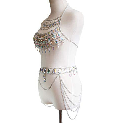 Women's Sexy Suit Body Chain - color: I-Silvery Colour