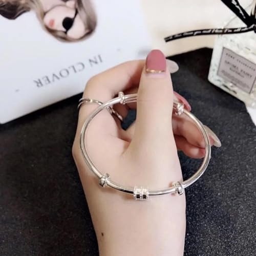 925 Sterling Silver Bracelet Plated Cuff Bangle Bracelet Fashionable Multi-layer Cross Wire Bangle Bracelet Open Adjustable Wide Cuff Bracelet for Teen Girls Fashion Jewelry - color: 11