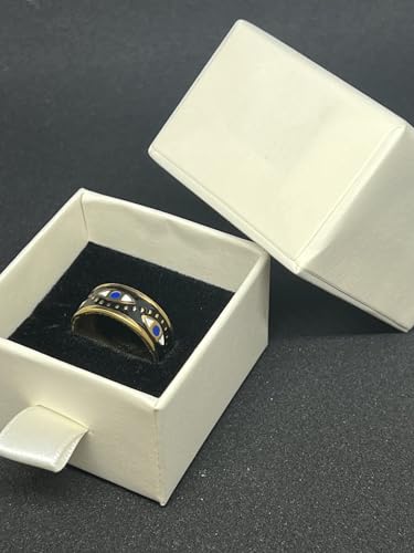 Win&Will Black & Gold Eveil Eye Stainless Steel Adjustable Wide Bold Statement Open Ring for Women