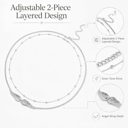 Angel Wings Waist Chain for Women Gold Layered Belly Chain Dainty Waist Jewelry Beach Body Jewelry Summer Outfit Accessories - color: A2:silver waist chain