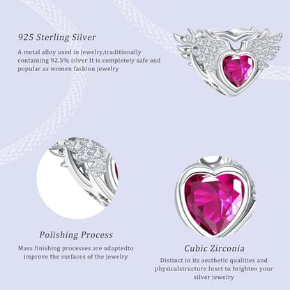 S925 12 Months Birthstone Charm for Pandora Bracelet, Gift on Birthday Christmas Mothers Valentines Anniversary Graduation, for Women Mom Daughter Friend Family Sister Aunt Grandma - color: July