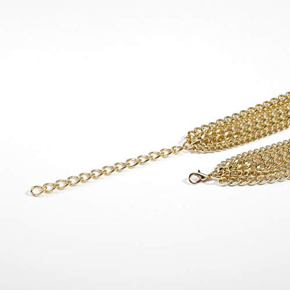 CSIYANJRY99 Chunky Gold Necklaces for Women,Multilayer Punk 80s Hip Hop Necklace,Layered Cuban Link Chain Statement Necklace 90s Freaknik Outfit Accessories for Women - color: Gold