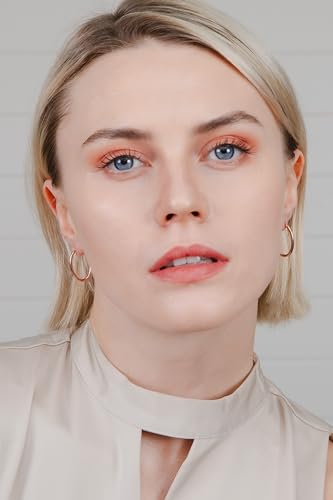 Hoops & Loops 925 Sterling Silver 2mm Oval Click-Top Hoop Earrings for Women, Men 15mm 20mm 25mm 30mm 35mm 40mm, Hypoallergenic Silver, 14k Yellow Gold, Rose Gold Flash Plate, Black - color: Rose Gold, size: 15mm (0.59'')