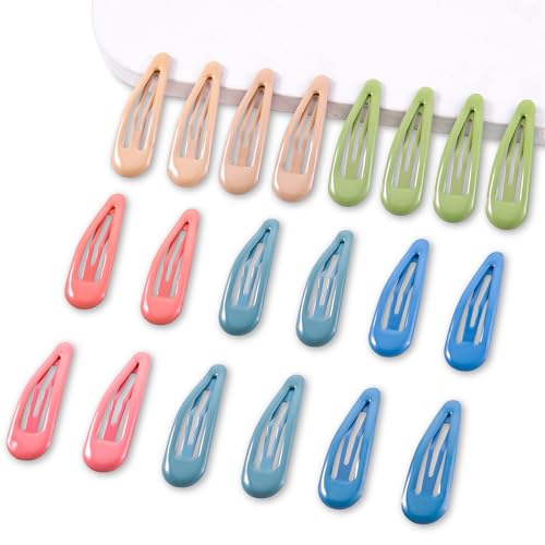 20 PCS Metal Snap Hair Clips Water Drop No Slip Barrettes for Women Bright Small Hair Clips For Thick And Thin Fine Hair,Green Blue Gray Pink Beige,1.97 x 0.5 In. - color: Green Blue Gray Pink Beige