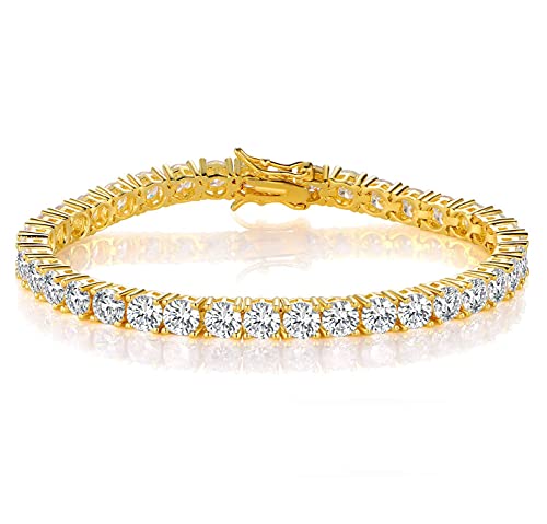 4mm Tennis Bracelets for Women - 4mm Round Cut Cubic Zirconia with 18K White Gold Plated, Classic Diamond Tennis Bracelet for Women/Men,Size 6/6.5/7/7.5/8/8.5/9 inch - size: 6 inch