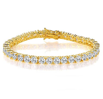 4mm Tennis Bracelets for Women - 4mm Round Cut Cubic Zirconia with 18K White Gold Plated, Classic Diamond Tennis Bracelet for Women/Men,Size 6/6.5/7/7.5/8/8.5/9 inch - size: 7 inch