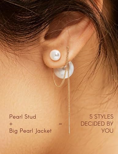 Big Pearl Drop Earrings for Women - 14K Real Gold Plated Quality Dangles for Elevated Casual or Elegant Gift - color: Rapunzel